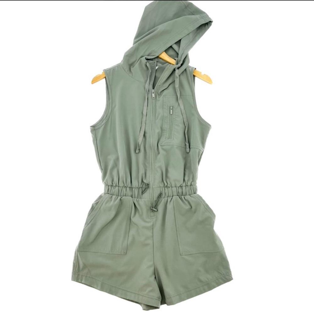 Hooded windbreaker romper